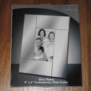 NWT Godinger Contemporary Silver Plated Tarnish Resistant 4x6 Photo Frame NEW